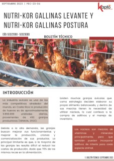 portada boletin nutri-kor gallinas