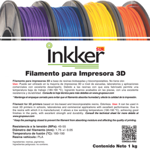 INKKER FILAMENTO IMPRESION 3D
